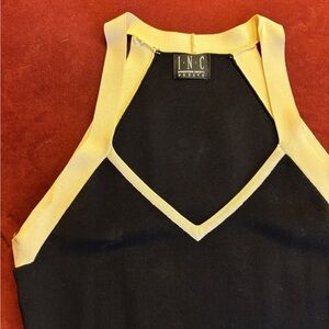 INC Black and White Halter Top